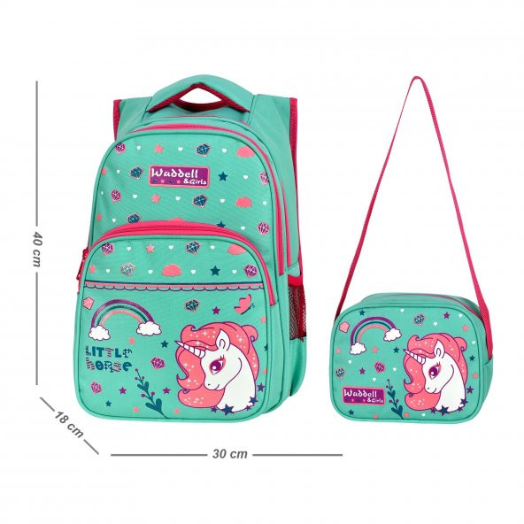Waddell Little Horse Desenli Ilköğretim Çantası ve Beslenme Çantası 3003