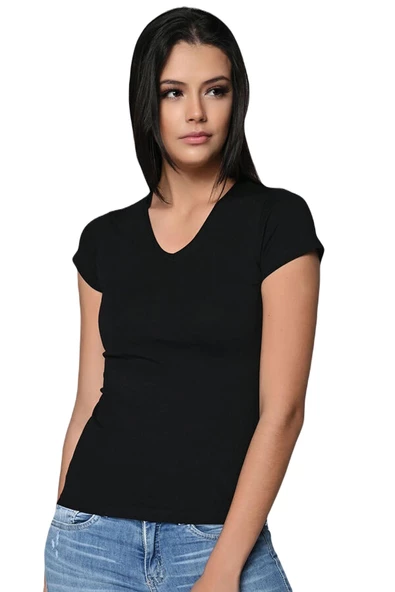 Kadın Kısa Kol V Yaka - Anıt 2840 - 3