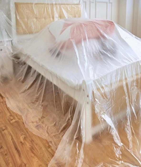 Arma Naylon Tadilat Boya Koruyucu Örtü Poşet Folyo - 30 m2 - 1 Paket - Resim 3