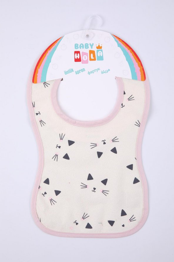 Babyhola Kedicik Desen Sıvı Geçirmez 2li Havlu Mama Önlüğü 11226 - 4