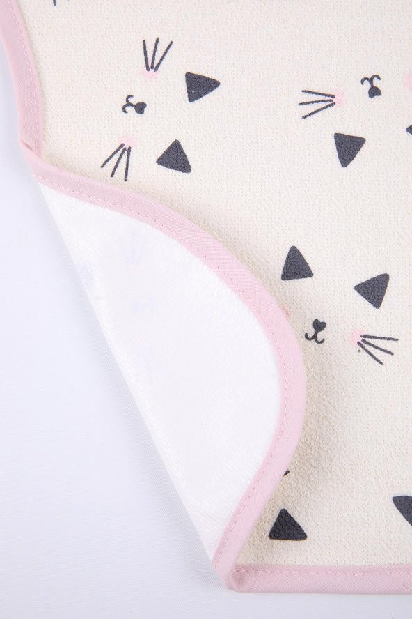 Babyhola Kedicik Desen Sıvı Geçirmez 2li Havlu Mama Önlüğü 11226 - 6