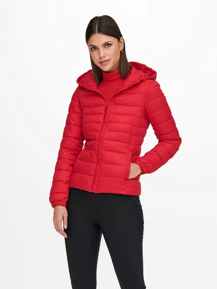 ONLY Bayan Şişme Puffer Kırmızı Mont 15156569
