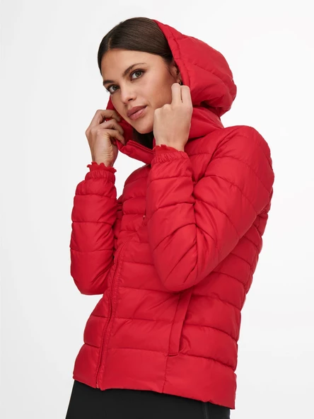 ONLY Bayan Şişme Puffer Kırmızı Mont 15156569 - 3