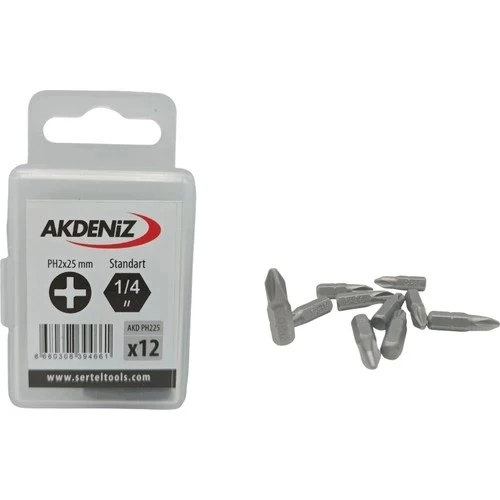 Akdeniz AKD/225 1/4 Yıldız Ph2x25 Mm 24 Adet Bits Uç