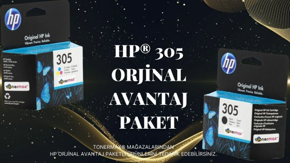 Hp Deskjet Plus 4120 Orjinal Kartuş / Hp 305 Avantaj Paket Siyah ve Renkli Kartuş