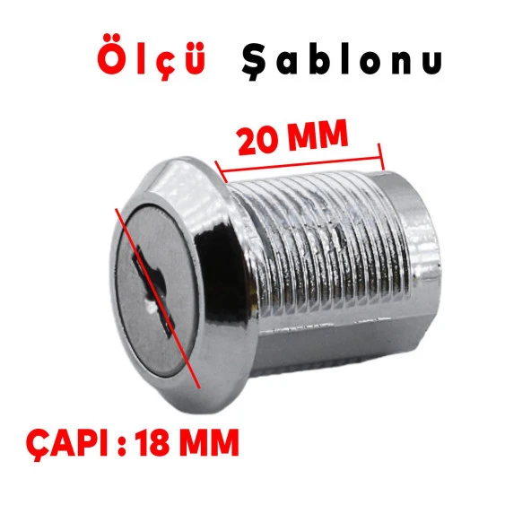 Ugr Mandallı Çekmece Kilidi 2 Anahtarlı Metal Mobilya Dolap Kilidi - 2