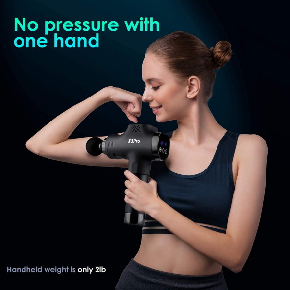 Kraft Hart X3PRO Masaj Tabancası 16V Spor 30 Hız Vurmalı Süper Sessiz Fırçasız Motor Karbon - 3