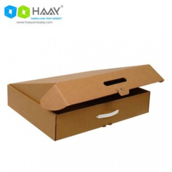 HAAY AMBALAJ 43x37x11cm Kulplu Kutu - Kraft ( 2 adet) - 2