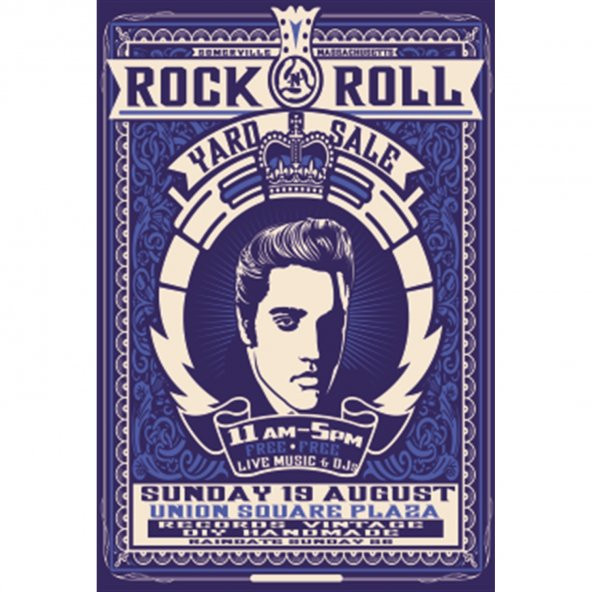 Elvis Presley Rockn Roll Retro Ahşap Poster 10*20 Cm