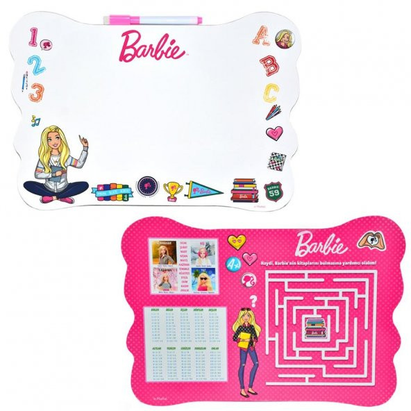 Orjinal Barbie Çift Taraflı Lisanslı Yazı Tahtası