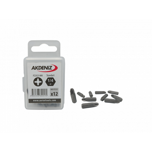 Akdeniz AKD/225 1/4 Yıldız Pz2x25 Mm 24 Adet Bits Uç