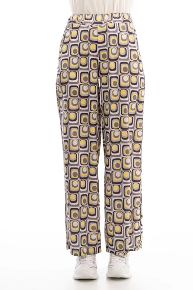 Desenli Saten Pantolon - Desen - 1 - 3