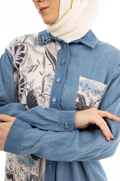 TENCEL KOT TUNİK PLUS SİZE - Buz Mavi - 8