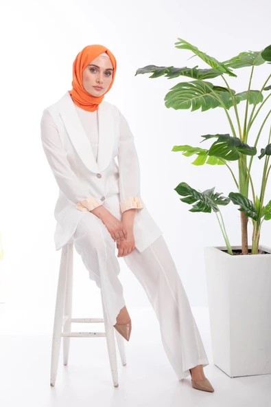 SPOR DİKİŞLİ PANTOLON - Ekru - 7