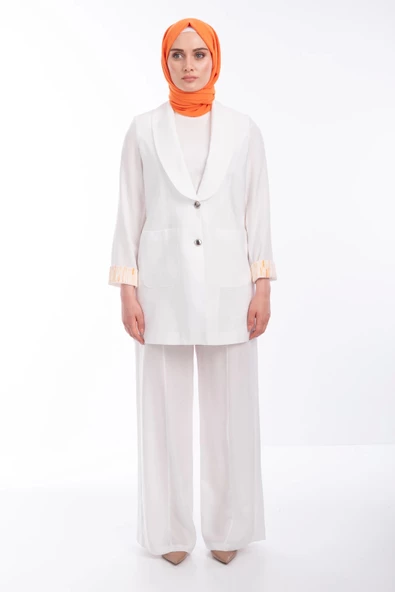 SPOR DİKİŞLİ PANTOLON - Ekru - 4