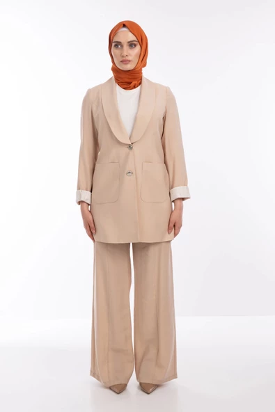 SPOR DİKİŞLİ PANTOLON - Bej - 6