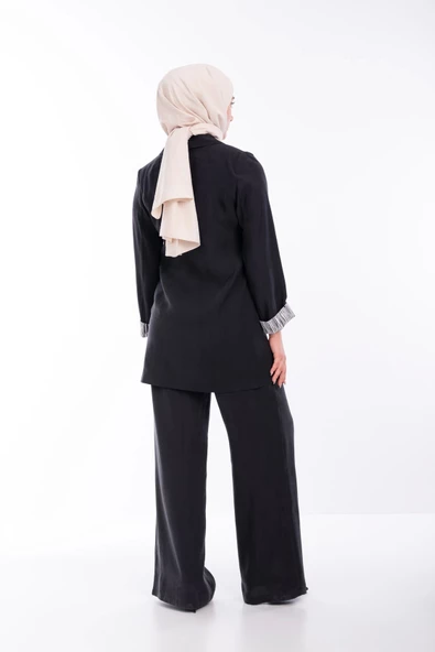 SPOR DİKİŞLİ PANTOLON - Siyah - 3