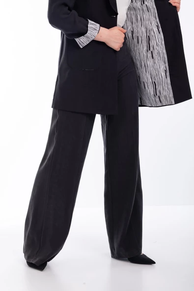 SPOR DİKİŞLİ PANTOLON - Siyah - 2