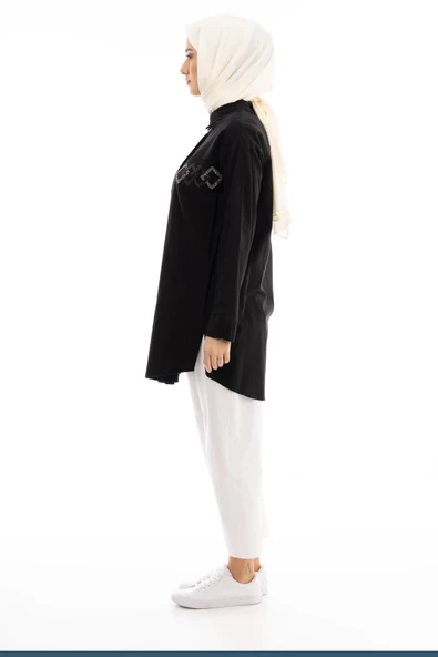 TAŞLI GÖMLEK - Siyah - 3