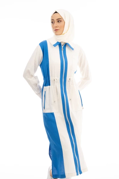 KETEN KAP - Saks / Ekru - 8