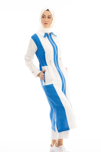 KETEN KAP - Saks / Ekru - 5