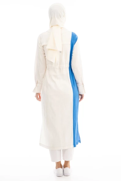 KETEN KAP - Saks / Ekru - 3