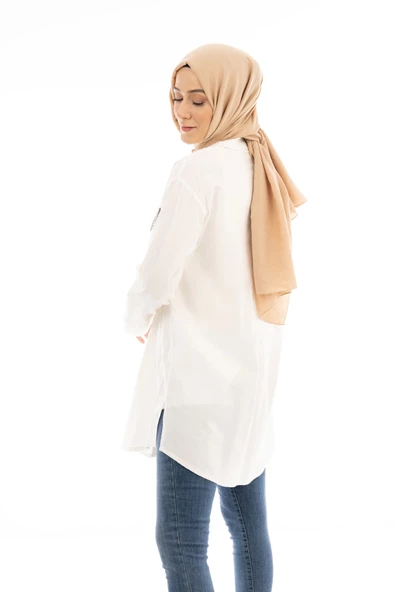 TAŞLI GÖMLEK - Ekru - 4