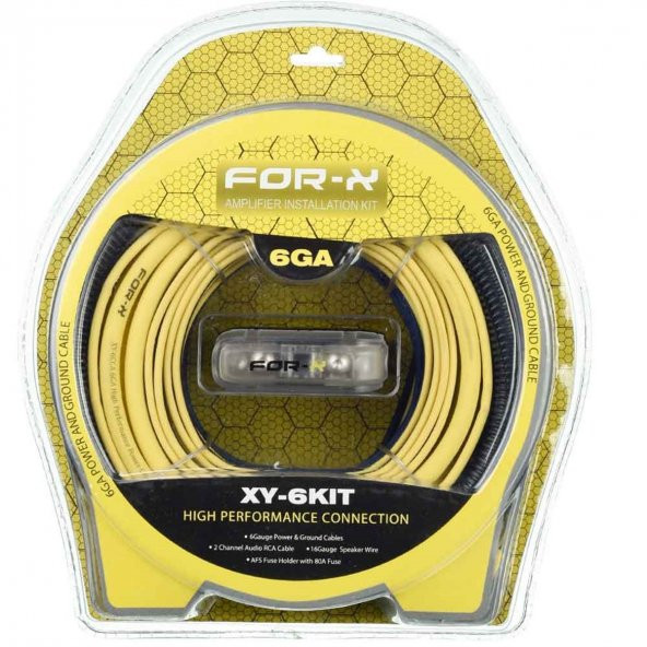 FOR-X XY-6KIT OTO ANFİ KABLO SETİ 6GA BAKIR VAKUMLU KABLO SET