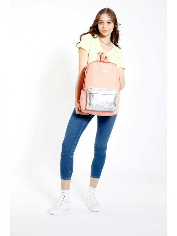 Kaukko Bright Sırt Çantası Scale Somon K1528 - Resim 4