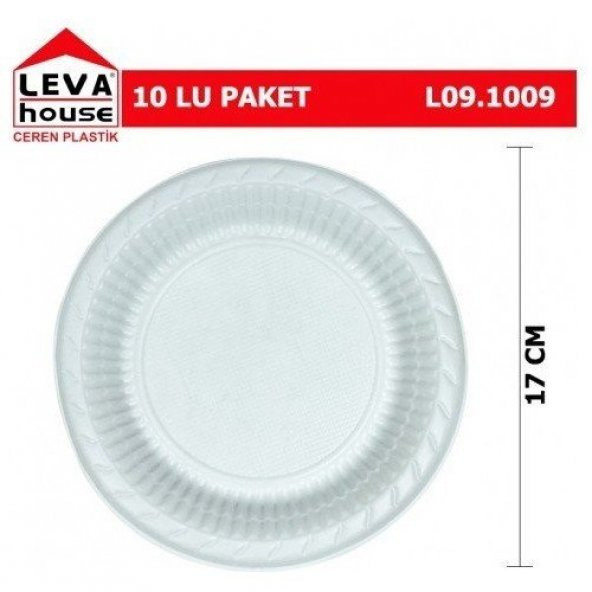 KUMSAL - Leva Plastik Tabak 17 cm 10lu - (5-PAKET)
