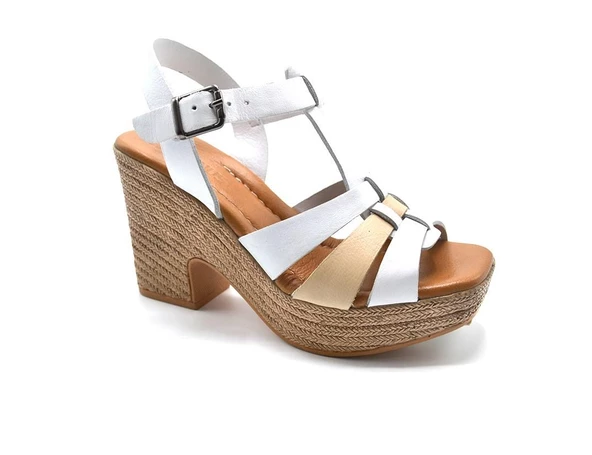 VENÜS 23027603Y PLATFORM TOPUK DERİ GENÇ KADIN SANDALET - 3