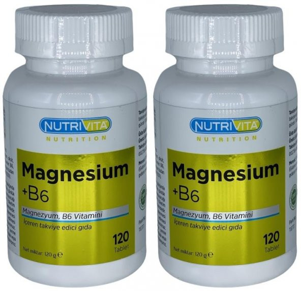 Nutrivita Nutrition Magnesium Vitamin B6 Vitamini 2x120 Tablet Magnezyum