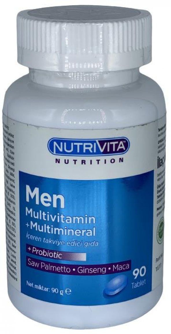 Nutrivita Nutrition Men Multivitamin Multimineral 90 Tablet Probiotic Saw Palmetto Ginseng Maca - 1