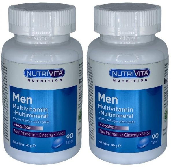 Nutrivita Nutrition Men Multivitamin Multimineral 2x90 Tablet Probiotic Saw Palmetto Ginseng Maca