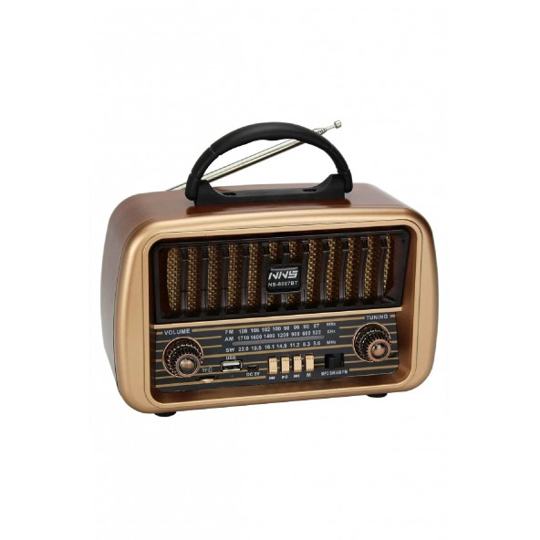 Nostaljik Ahşap Radyo Bluetootlu Usb Sd Mp3 Ns-8067bt