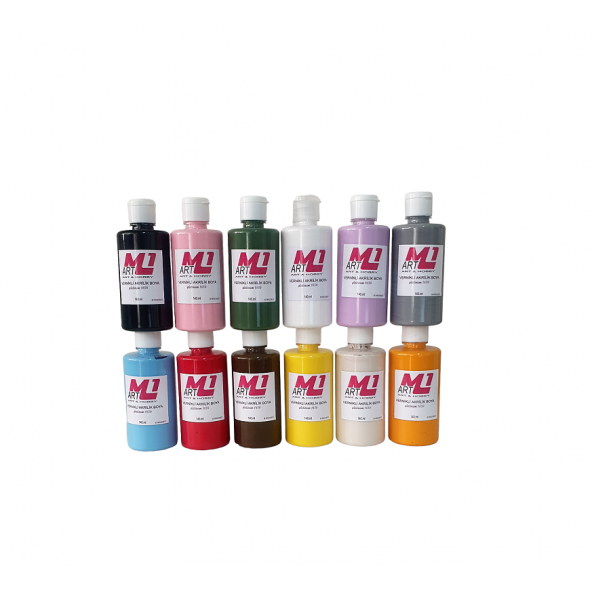 M1 ART Vernikli Akrilik  Boya 140.ml 12Lİ Set Ana Renkler - 2