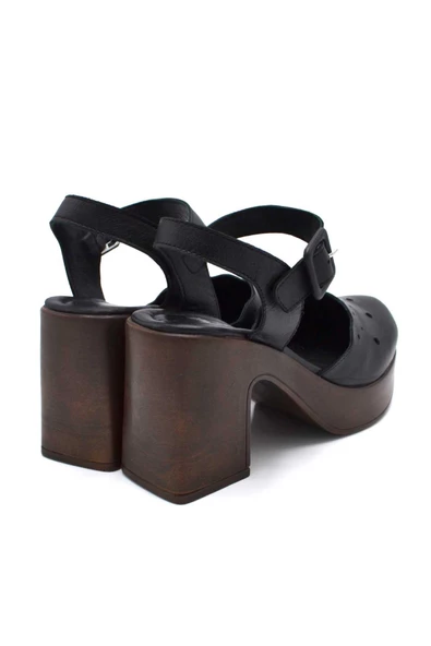 VENÜS 2217001Y PLATFORM TOPUK ÖNÜ KAPALI DERİ KADIN SANDALET - 8