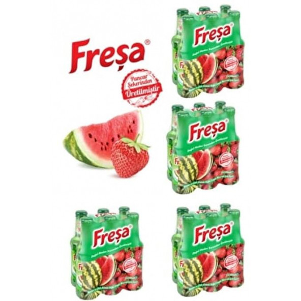 FREŞA KARPUZ ÇİLEK AROMALI MEYVELİ SODA 24'LÜ - 1