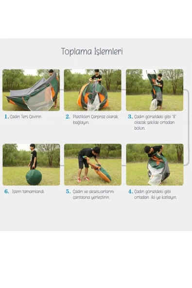EFSANE KAMP - Otomatik Kamp Çadırı 4/6 Kişilik - Mavi - 6
