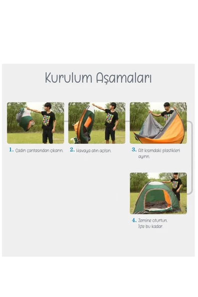 EFSANE KAMP - Otomatik Kamp Çadırı 4/6 Kişilik - Mavi - 5