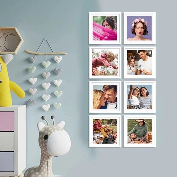 Beyaz Kare Çerçeve - 3 Adet - 5