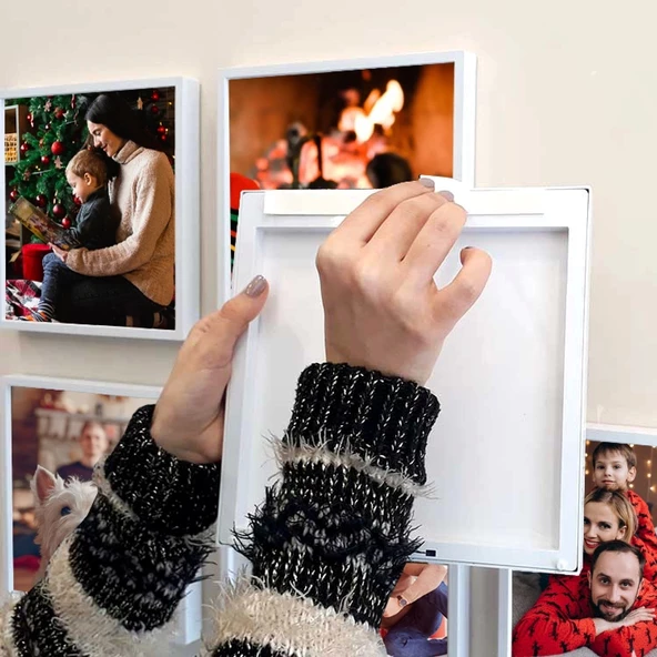 Beyaz Kare Çerçeve - 3 Adet - 6