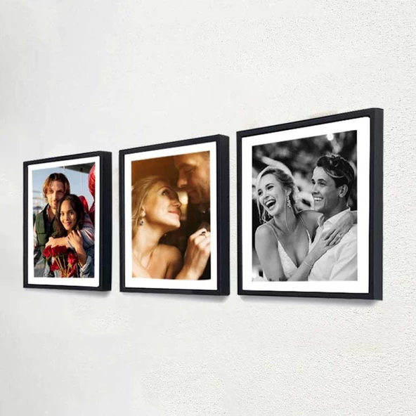 Siyah Kare Çerçeve - 3 Adet