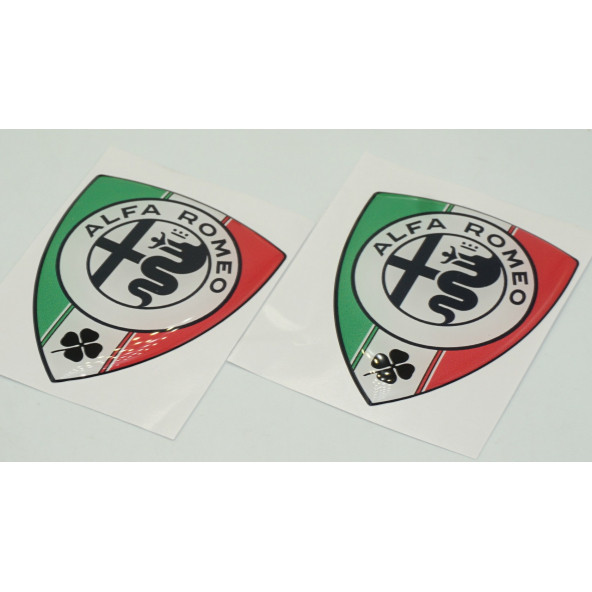 Alfa Romeo Logo Çamurluk Yanı Damla Desen Logo Arma Seti - 3