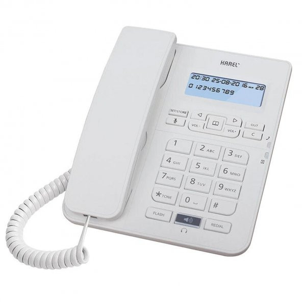KAREL TM-145  Masa Telefonu Dijital Beyaz