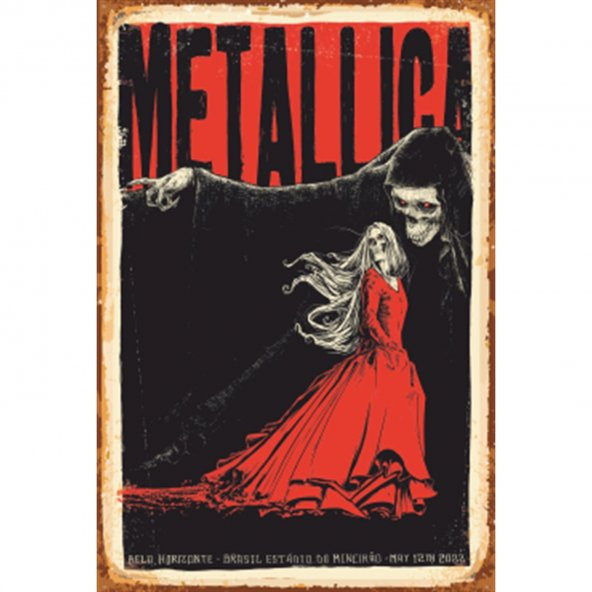 Metallica Albüm Metal Rock Retro Ahşap Poster 10*20 Cm
