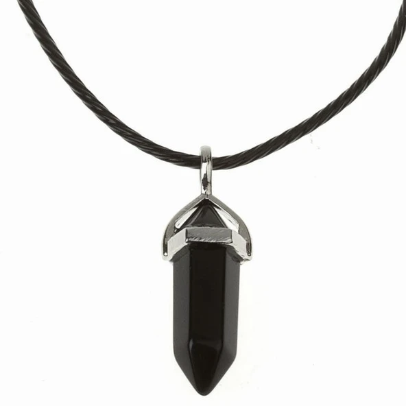 Doğal Oltu Doğal Taş Erkek& Kadın Kolye Deri Zincir Hediyeli (KARGO BEDAVA) ürün görseli 1