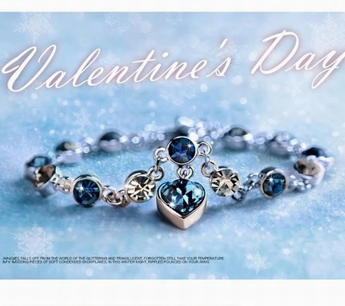 Beyaz Altın Görünümlü Kalp Taşlı Bileklik + Hediye Kutu + Ücretsiz Kargo ürün görseli 1