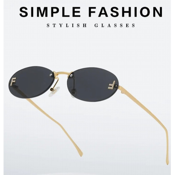 Bayan Güneş Gözlüğü 2024 F Model Siyah Renk Yeni Sezon UV Korumalı + Saklama Kap Hediyeli - Resim 5