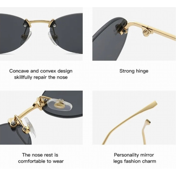 Bayan Güneş Gözlüğü 2024 F Model Siyah Renk Yeni Sezon UV Korumalı + Saklama Kap Hediyeli - Resim 3